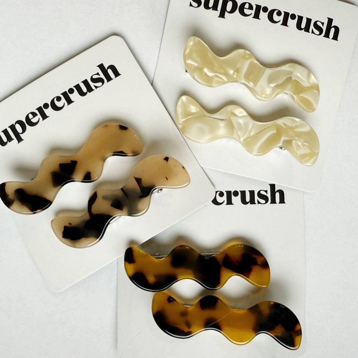 Squiggle Clips | Pearl