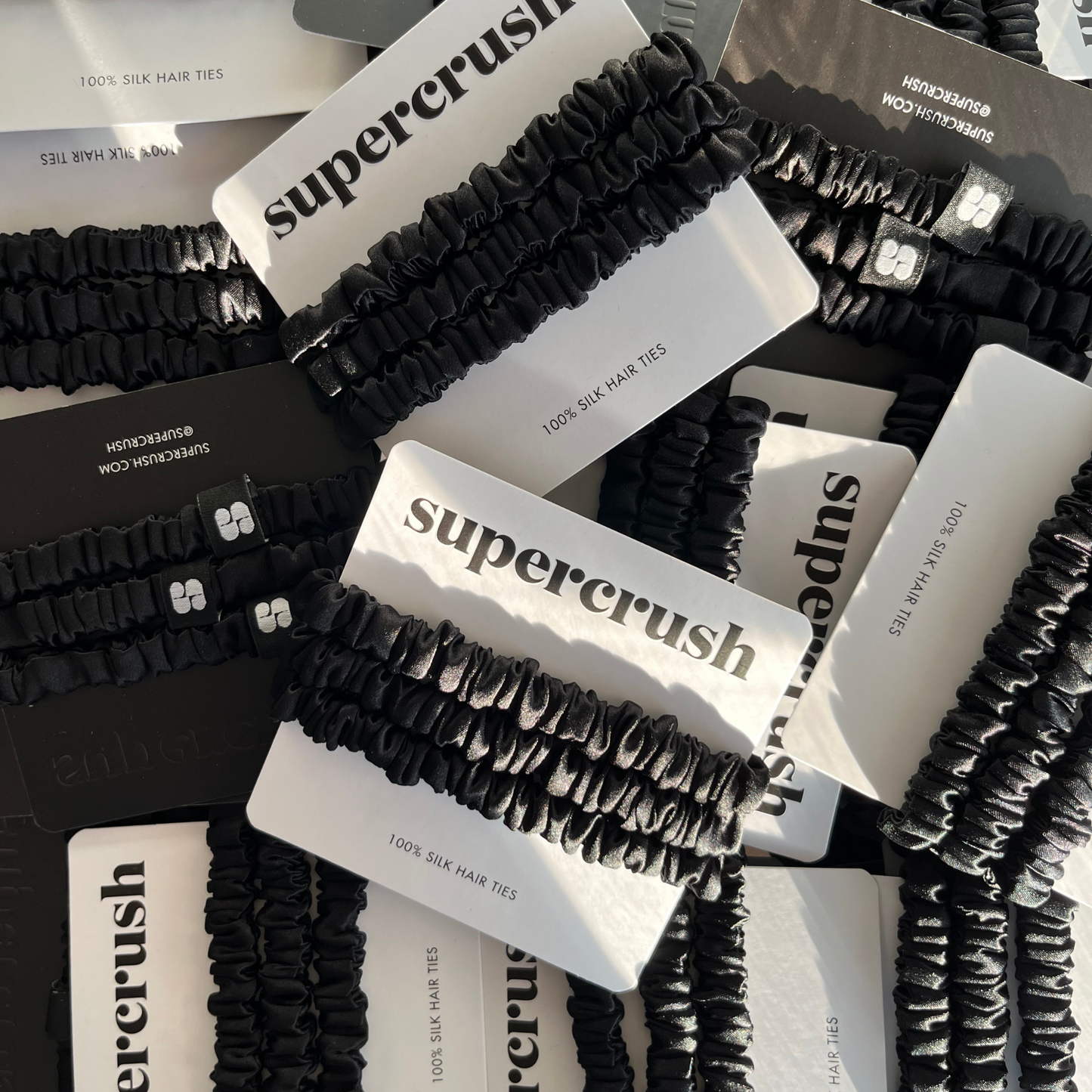 Silk Hair Ties | Black