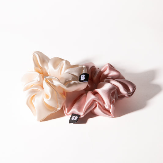 Blushing Satin Scrunchie Set