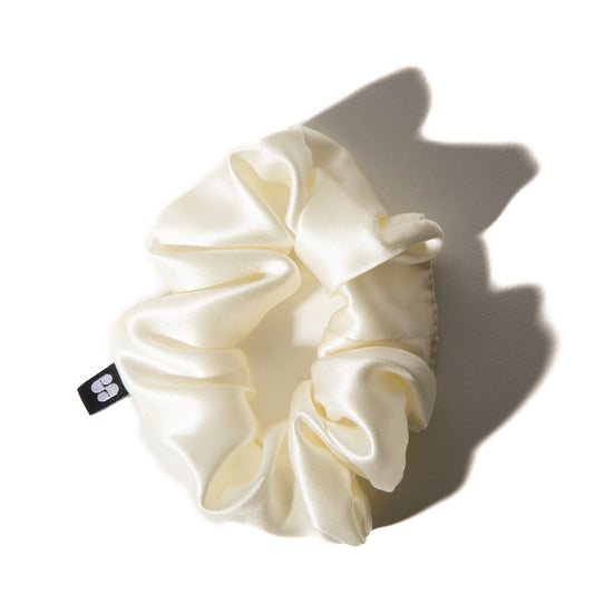 Ivory Satin Scrunchie