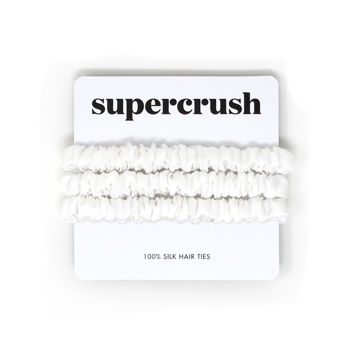 Silk Hair Ties | White