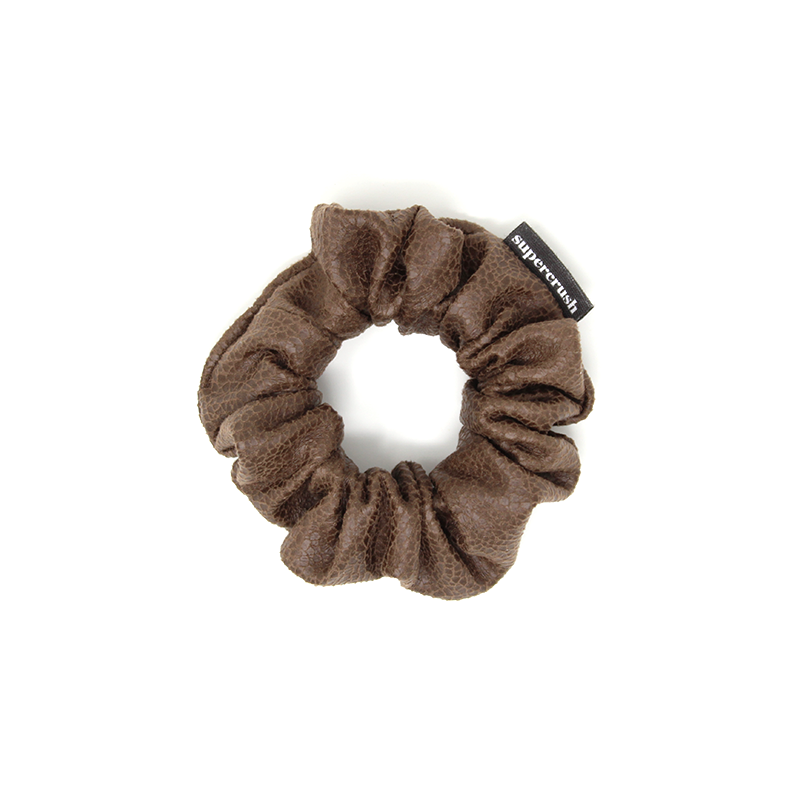 Chestnut Vegan Leather Scrunchie